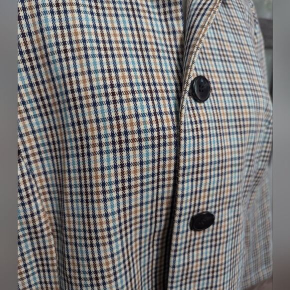 Talbot's checkered Mac peacoat 16 PETITE - Picture 3 of 7